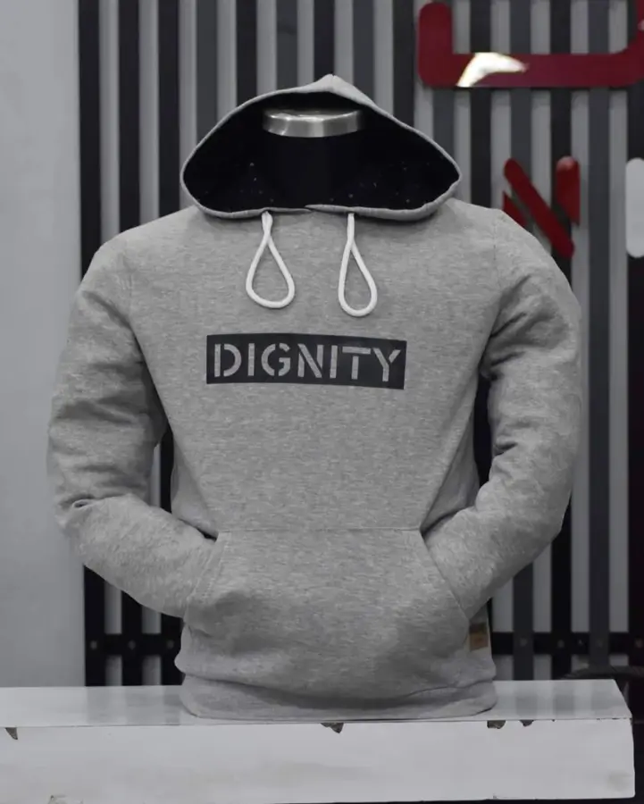 Grey printed hoodie made in Bangladesh
